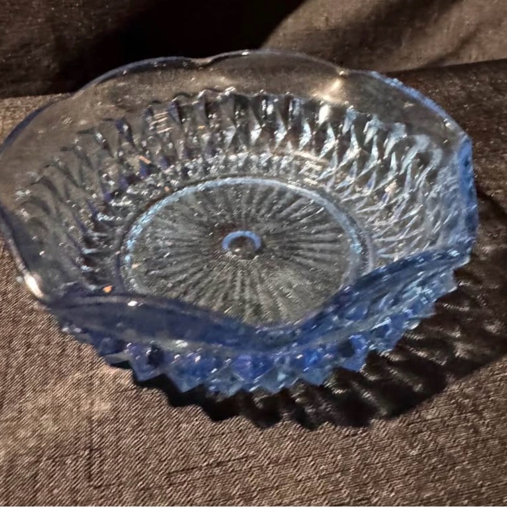 Vintage Indiana Glass Blue Depression Glass Nut / Berry Bowl – 5”